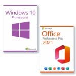 Microsoft Windows 10 Professional + Microsoft Office 2021 Professional Plus Licenza per 3PC