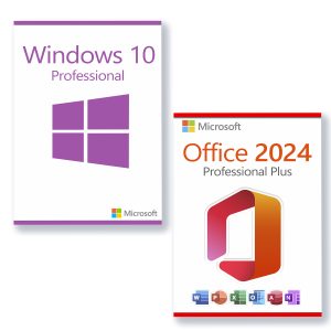 Microsoft Office 2024 Professional Plus + Microsoft Windows 10 Professional Licenza per 3 PC