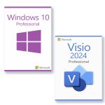 Microsoft Windows 10 Professional + Microsoft Visio 2024 Professional Licenza per 3 PC