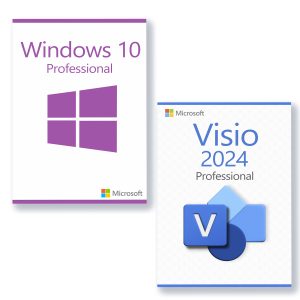 Microsoft Windows 10 Professional + Microsoft Visio 2024 Professional Licenza per 3 PC