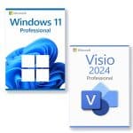 Microsoft Windows 11 Professional + Microsoft Visio 2024 Professional Licenza per 3 PC
