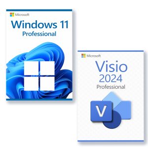 Microsoft Windows 11 Professional + Microsoft Visio 2024 Professional Licenza per 3 PC